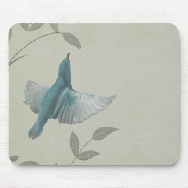 Beautiful Blue Bird Mouse Pad (Front)