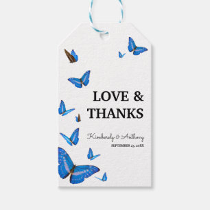 Beautiful Blue Butterflies Wedding Favour Tags