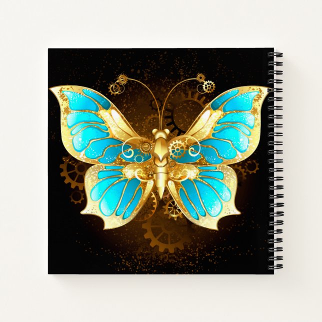 Beautiful Blue Butterfly Journal Notebook (Back)