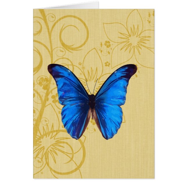 Beautiful Blue Butterfly Vintage art (Front)