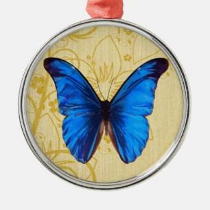 Beautiful Blue Butterfly Vintage art Metal Tree Decoration