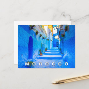 Beautiful Blue Chefchaouen Moroccan Architecture Postcard