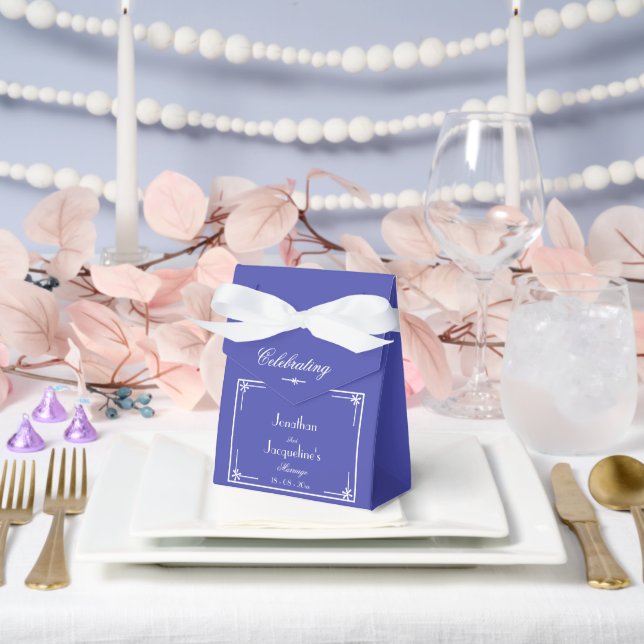 Beautiful Blue Classic Chic Thank You Wedding  Favour Box (Wedding)