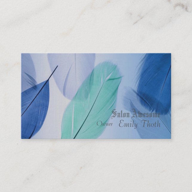 Beautiful blue color design business card (Front)