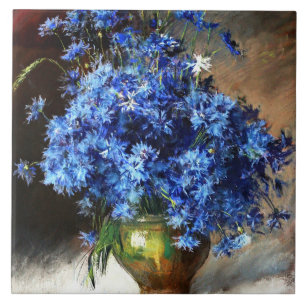 Beautiful Blue Cornflowers Ceramic Tile