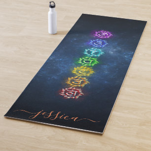 Beautiful Blue Cosmic OM Chakra Healing Custom  Yoga Mat
