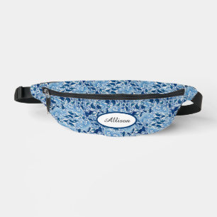 Beautiful Blue Damask Bum Bags