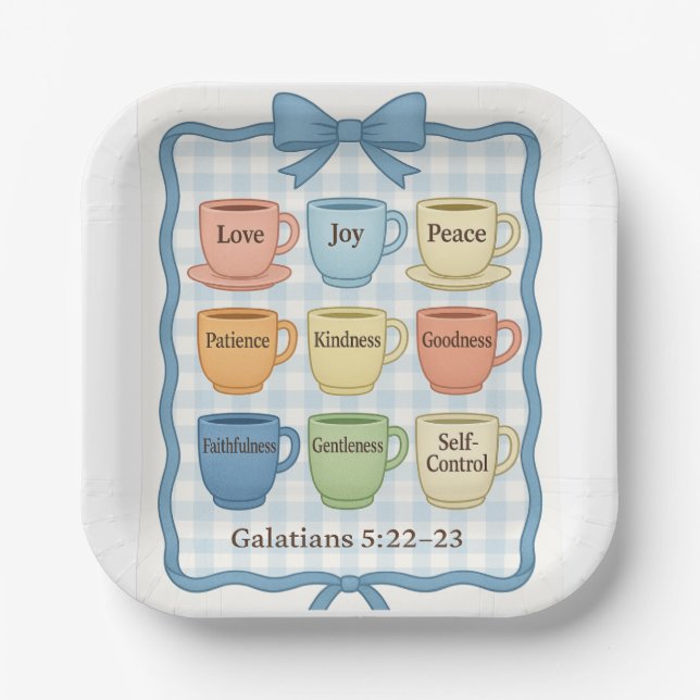 Beautiful Blue design Paper Plate (Front)