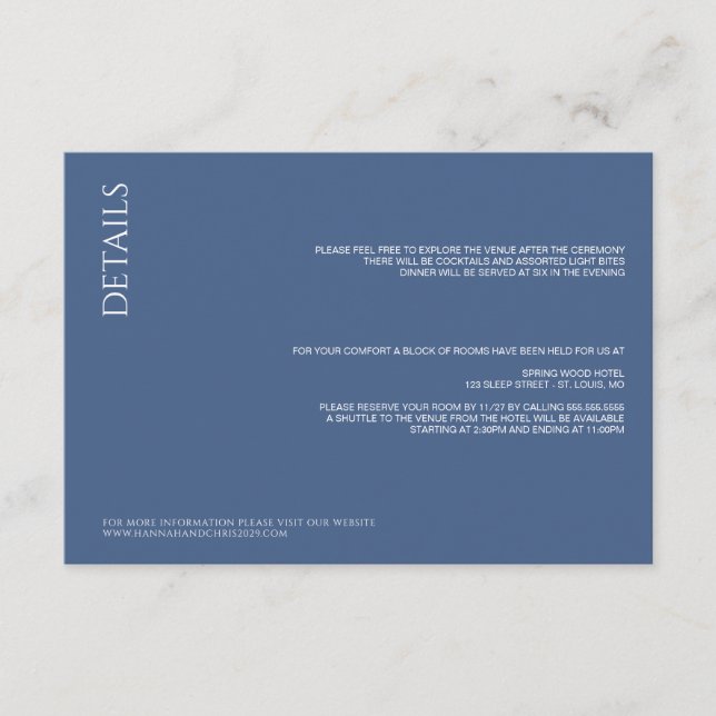 Beautiful Blue Details Enclosure Card (Front)