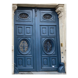 Beautiful Blue Doors in Paris, France Photo Print
