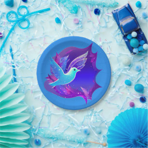 Beautiful Blue Dove Graphic Paper Plate