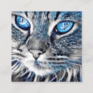 Beautiful blue-eyed cat appointment card