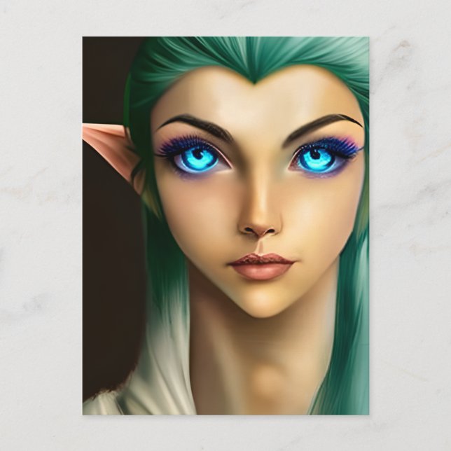 Beautiful Blue Eyed Fairy  Postcard (Front)