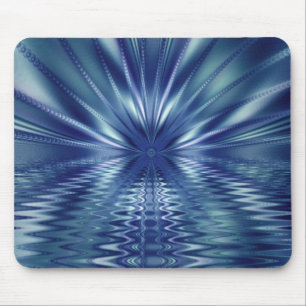 Beautiful Blue Fine Fractal Art Mouse Pad