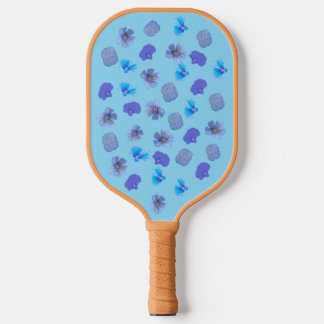 Beautiful Blue Floral Wildflower Pickleball Paddle