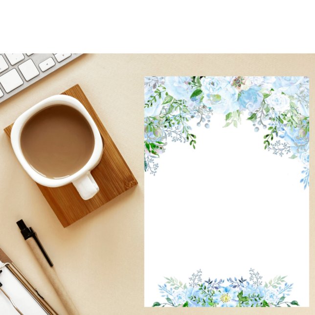 Beautiful blue flower  custom letterhead (Creator Uploaded)