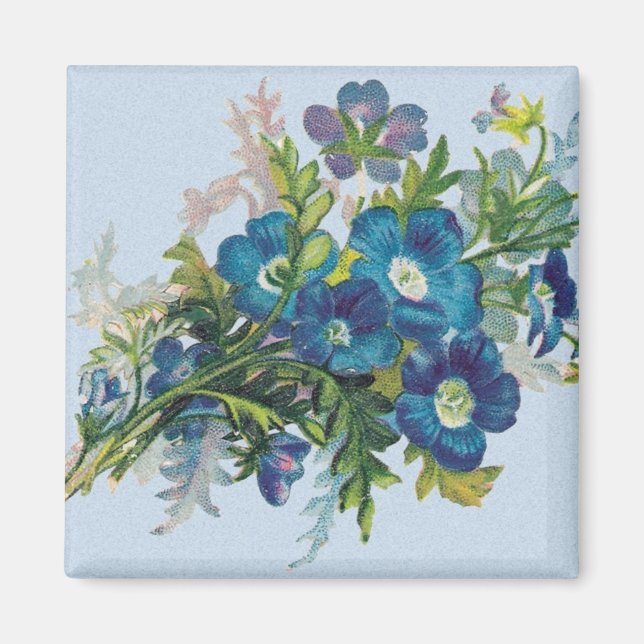 Beautiful Blue Flowers Magnet (Front)