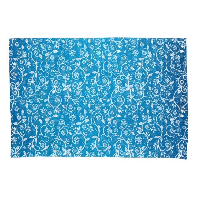 Beautiful Blue Geometric Pattern Pillowcase (Front)