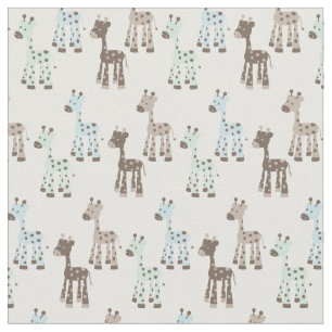 Beautiful Blue Giraffe Baby Pattern Fabric