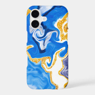 Beautiful Blue, Gold and White Swirls like Water