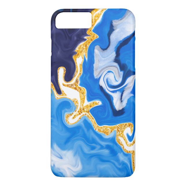 Beautiful Blue, Gold and White Swirls like Water   Case-Mate iPhone Case (Back)