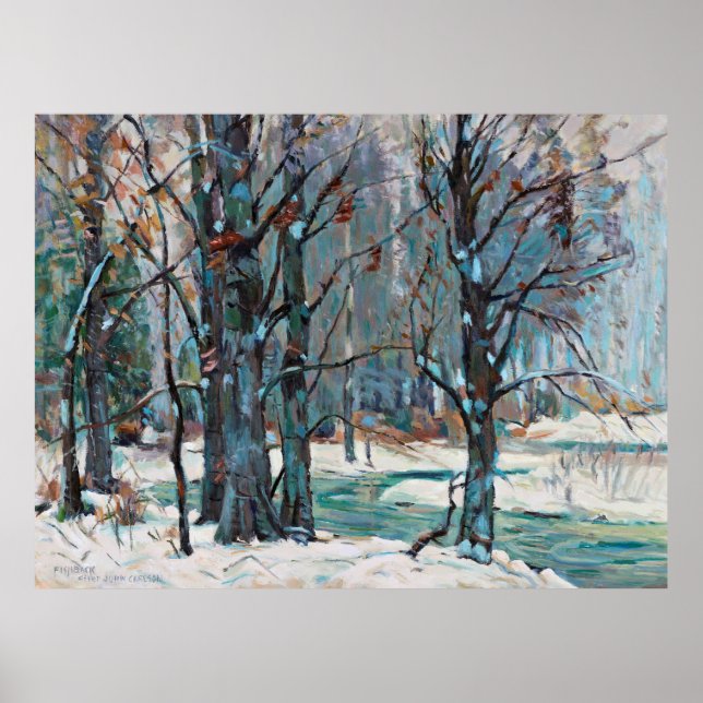  Beautiful Blue Gray Winter Snow Scene Poster (Front)