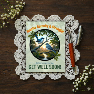 Beautiful Blue-grey Gnatcatchers Get Well  Postcard
