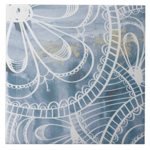 Beautiful blue grey watercolor artistic loft style ceramic tile