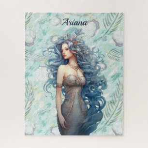 Beautiful Blue-Haired Mermaid  Jigsaw Puzzle