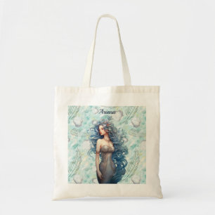 Beautiful Blue-Haired Mermaid Tote Bag