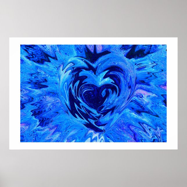 Beautiful Blue Heart Poster (Front)