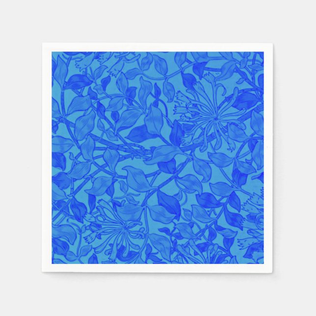 Beautiful Blue Honeysuckle Pattern by W. Morris Napkin (Front)