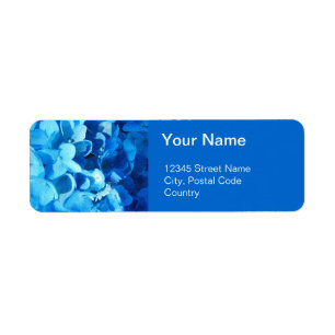 beautiful blue hydrangea flowers address labels. return address label