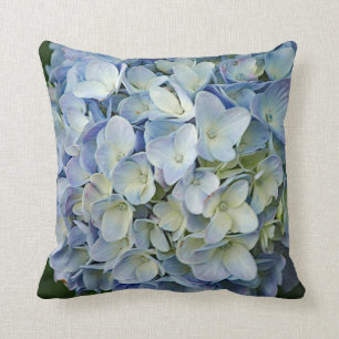 Beautiful Blue Hydrangea Flowers Photo Cushion