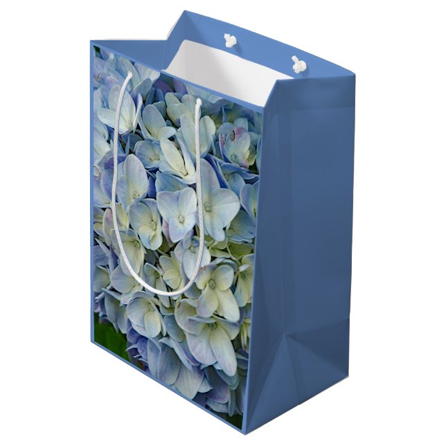 Beautiful Blue Hydrangea Flowers Photo Medium Gift Bag (Back Angled)