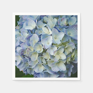 Beautiful Blue Hydrangea Flowers Photo Napkin