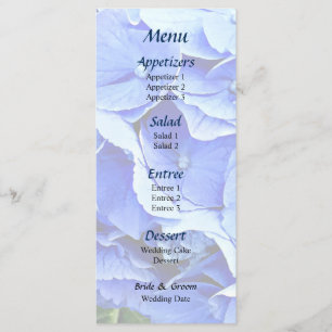 Beautiful Blue Hydrangea Menu
