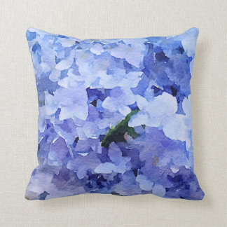 Beautiful blue hydrangea throw pillow. cushion