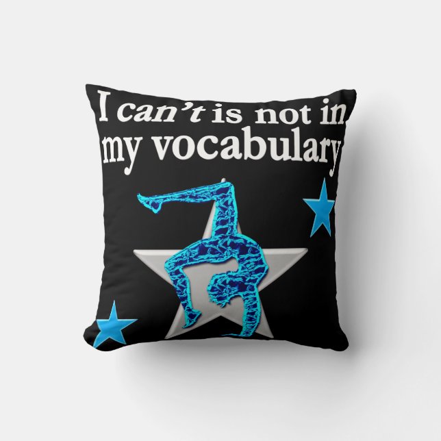 BEAUTIFUL BLUE INSPIRATIONAL GYMNASTICS DESIGN CUSHION (Front)