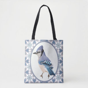 Beautiful Blue Jay Bird Tote Bag