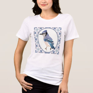 Beautiful Blue Jay Bird Tri-Blend Shirt