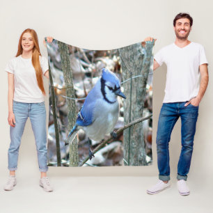 Beautiful Blue Jay Fleece Blanket