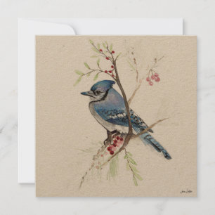Beautiful Blue Jay Painting Card