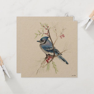 Beautiful Blue Jay Painting Card