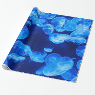 Beautiful Blue Jellyfish Pattern Wrapping Paper
