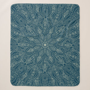 Beautiful blue lace ornament, merry christmasabst sherpa blanket