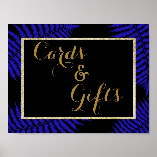 Beautiful Blue Leaf Bracken Wedding Poster (Front)