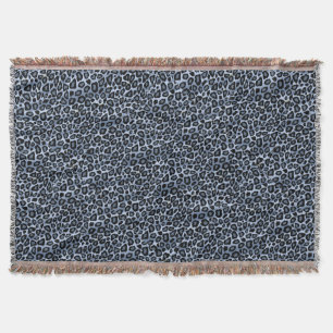 Beautiful Blue Leopard Animal Skin Print Throw Blanket