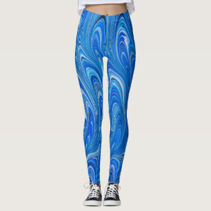 Beautiful Blue Liquid Marble Leggings