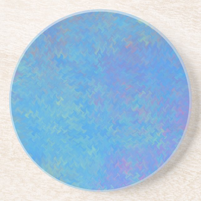 Beautiful Blue Marbled Paper Look Coaster (Front)